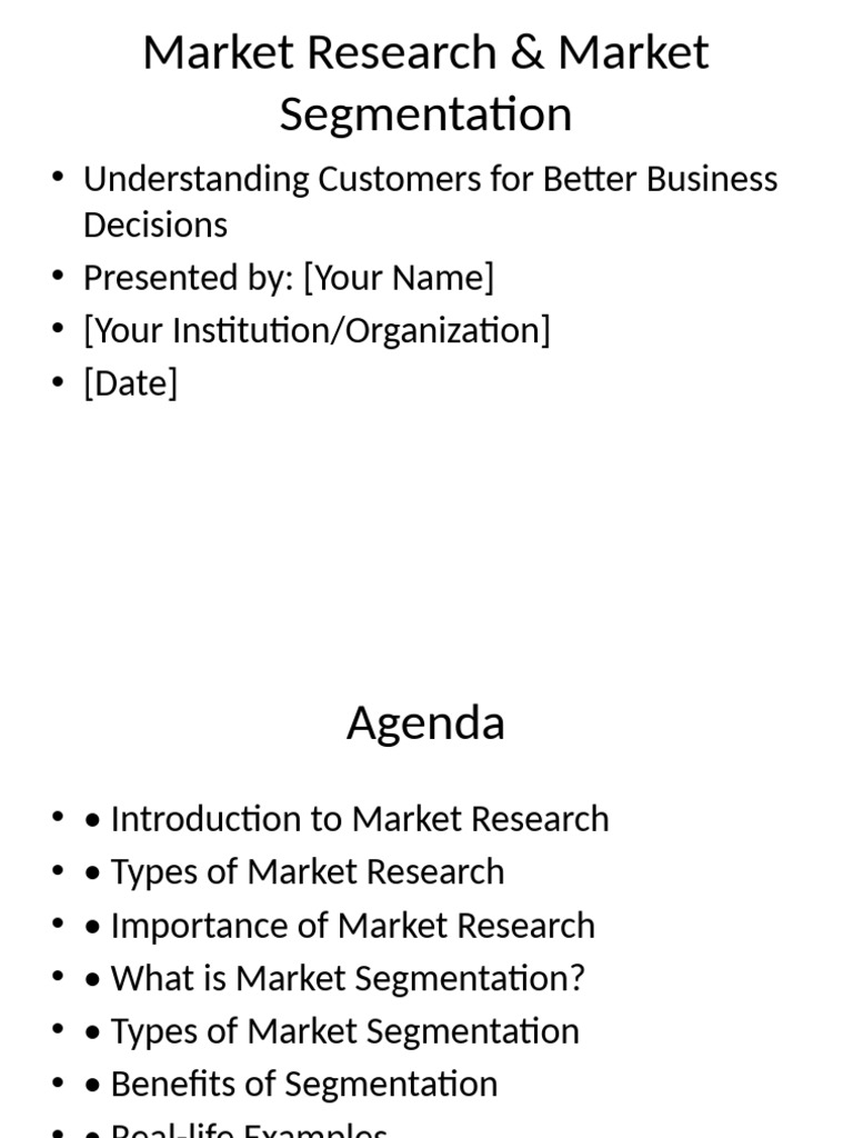 Market Research & Segmentation Guide | PDF