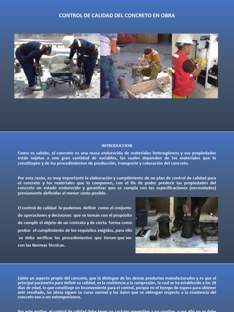 Control de Calidad del Concreto en Obra | PDF | Hormigón | Materiales