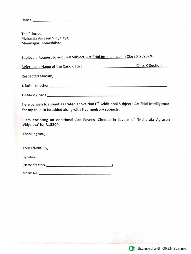 Application For Additional Subject | PDF