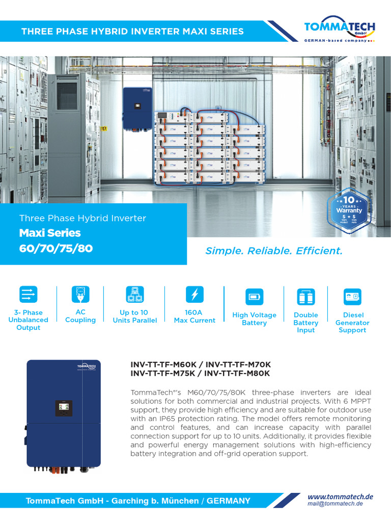 Three-Phase Hybrid Inverter Maxi Series | PDF | Power Inverter ...
