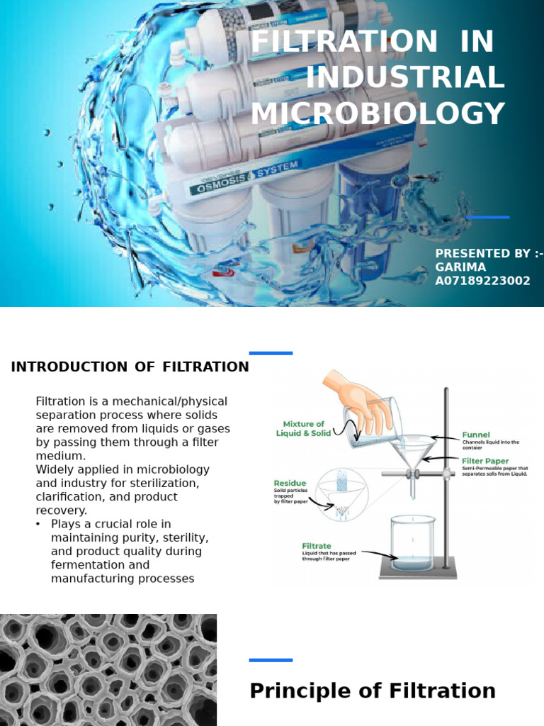Industrial Microbiology Filtration Guide | PDF | Filtration ...