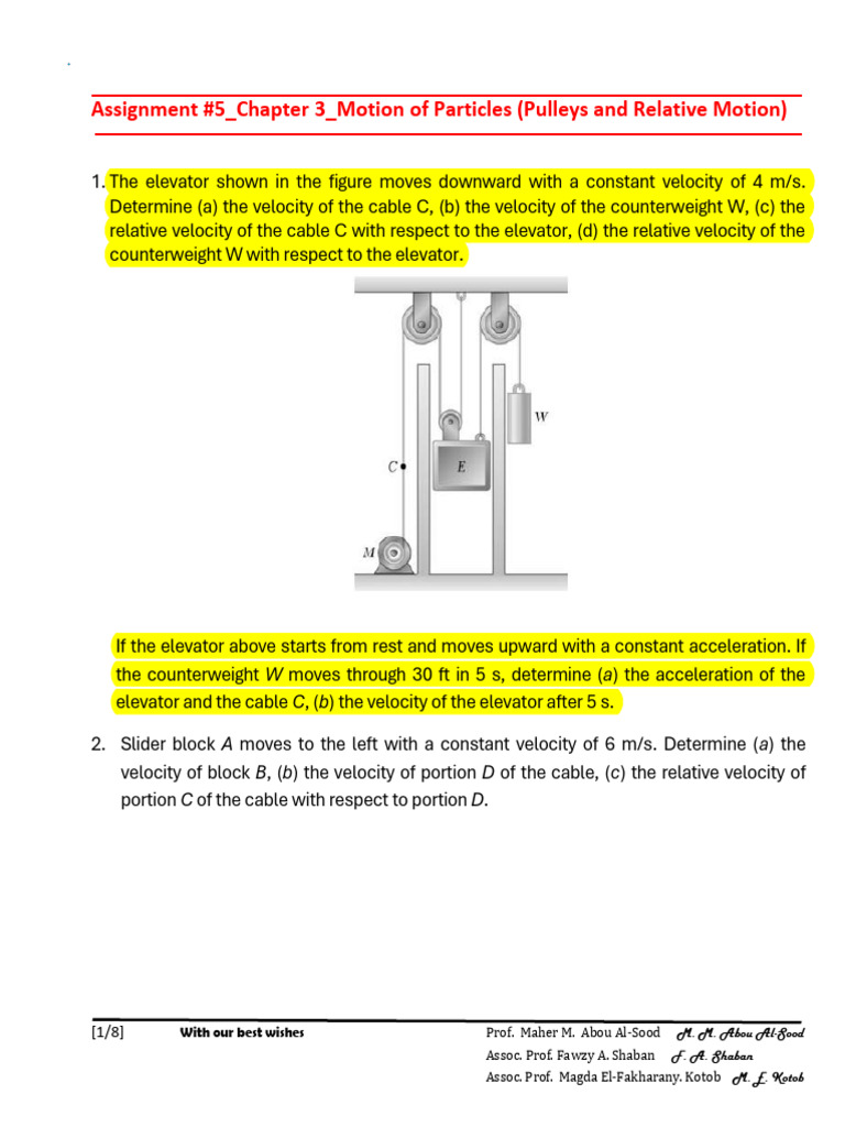 Pulleys and Relative Motion | PDF | Acceleration | Velocity