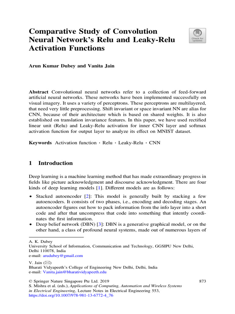 CNN Activation Functions: Relu vs Leaky-Relu | PDF | Accuracy And ...