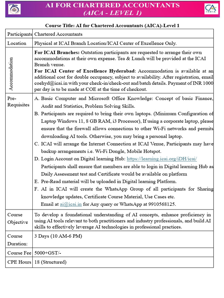 AICA Level 2: AI Course for CAs | PDF | Artificial Intelligence ...