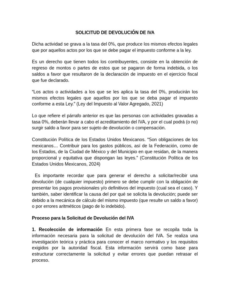 Guía para Solicitar Devolución de IVA | PDF | Impuesto sobre la renta ...