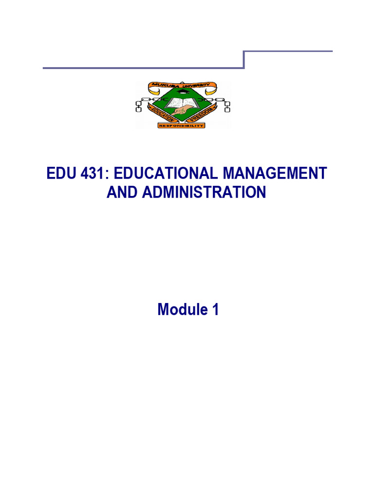 Educational Management Module 1 | PDF | Motivational | Motivation