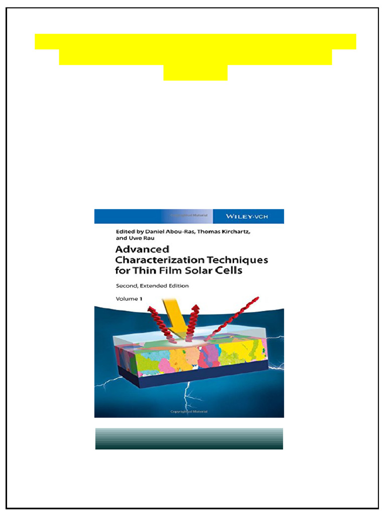 Advanced Characterization Techniques For Thin Film Solar Cells 2nd ...