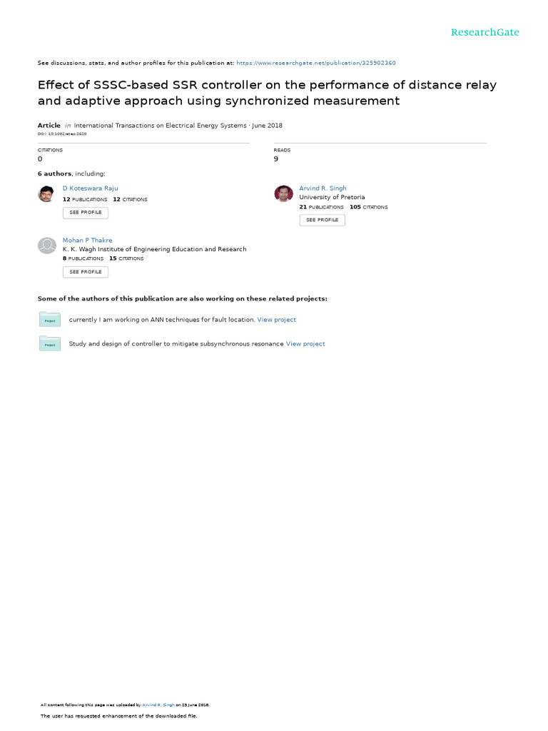 2018 - Effect of SSSC Based SSR Controller On The Performance of ...
