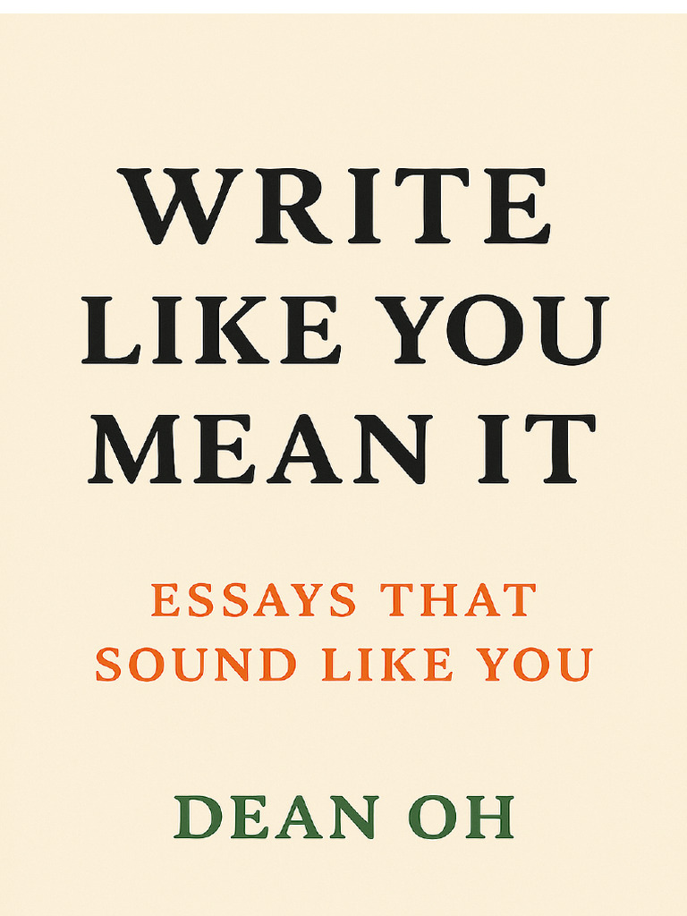 Write Like You Mean It Deanlaoshi 1 | PDF