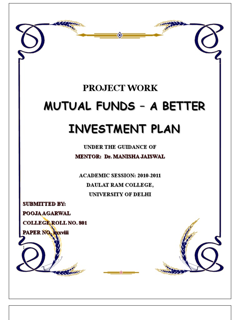 literature review mutual fund project