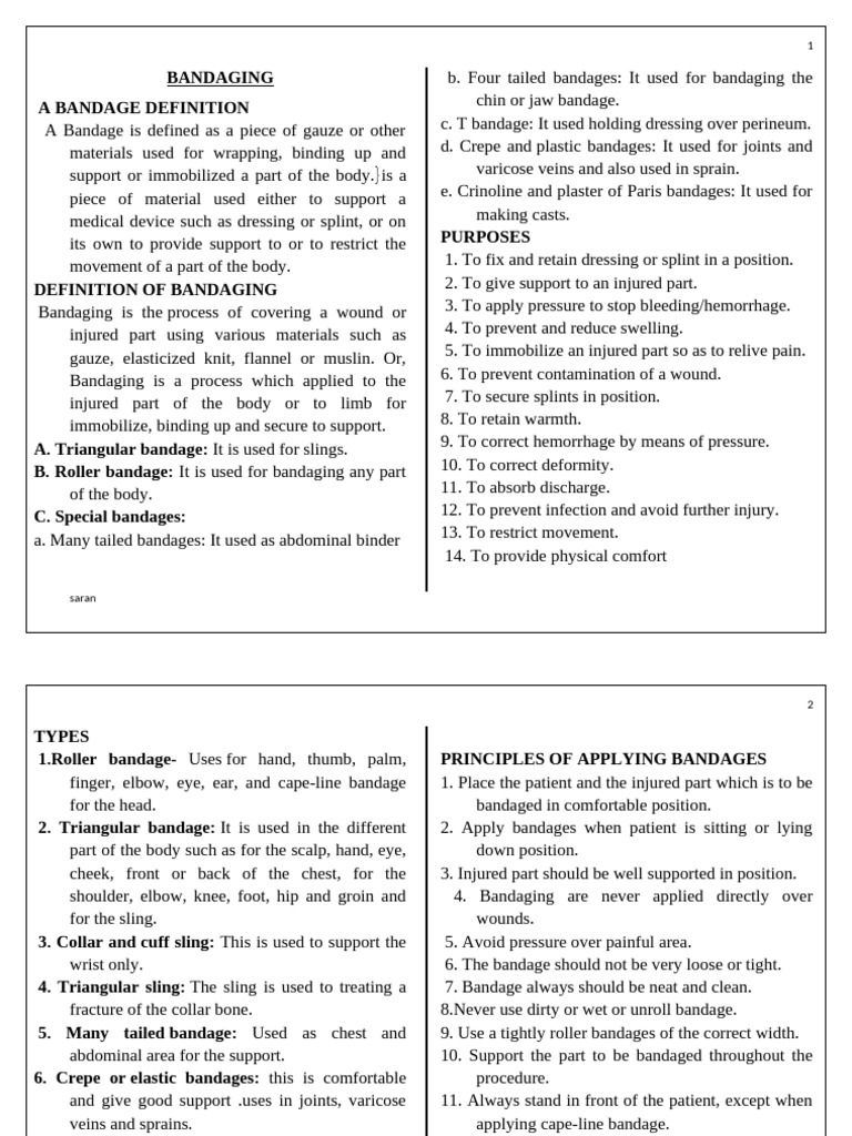 Bandaging Techniques and Uses | PDF | Musculoskeletal System