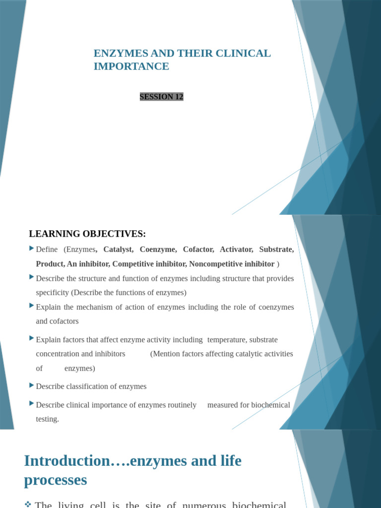 Clinical Significance of Enzymes | PDF | Enzyme | Cofactor (Biochemistry)
