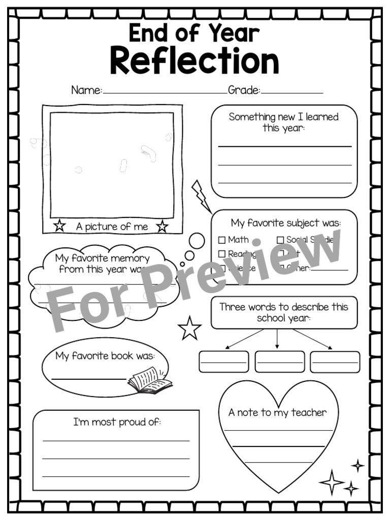 Year-End Student Reflection Template | PDF