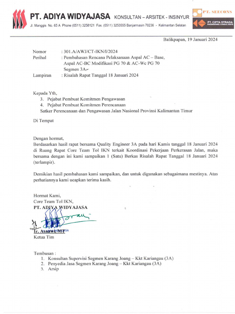 Surat Risalah Rapat Pembahasan 18 Januari 2024 | PDF