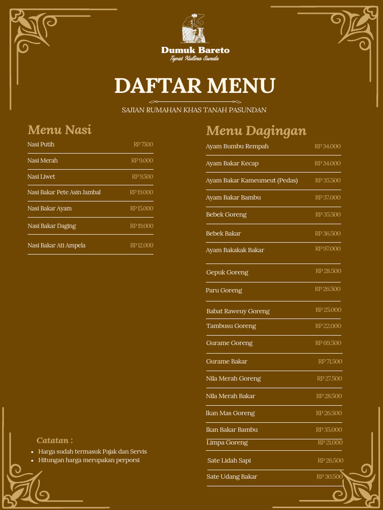 Menu Prasmanan Reguler | PDF