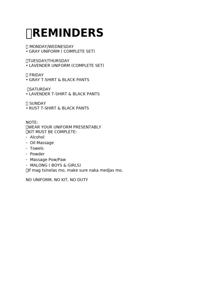 ?reminders | PDF