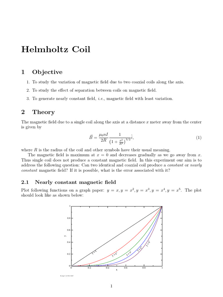 Helmholtz Coil | PDF | Magnetometer | Magnetic Field