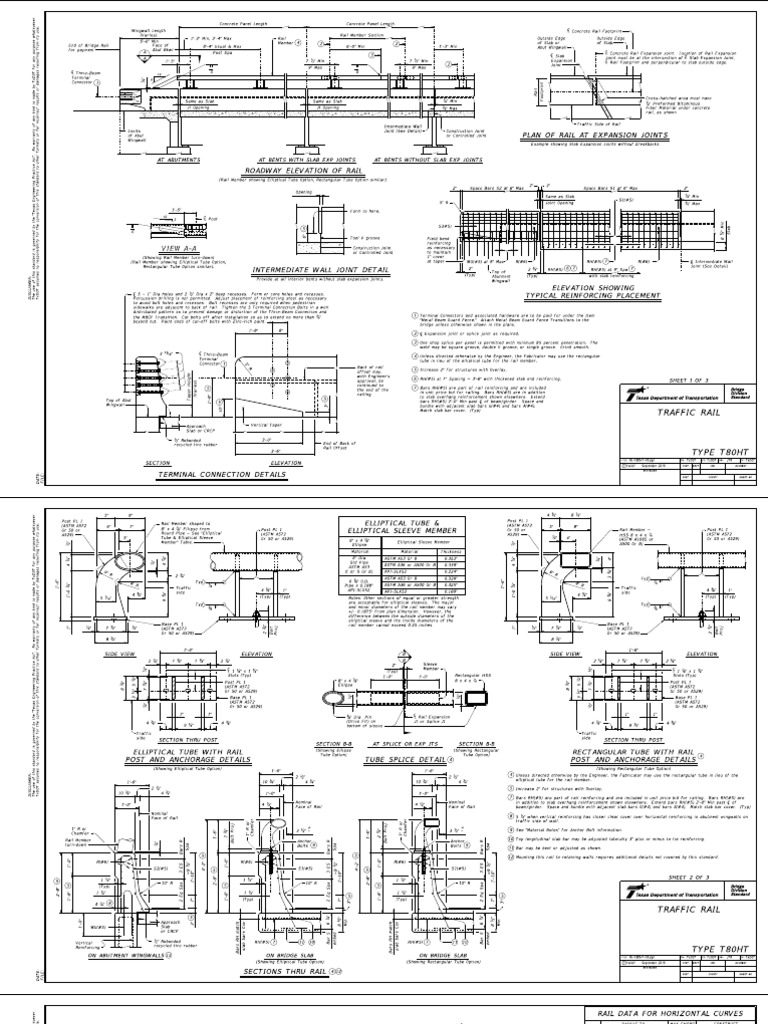 TxDOT Traffic Rail Design Standards | PDF | Mechanical Engineering ...