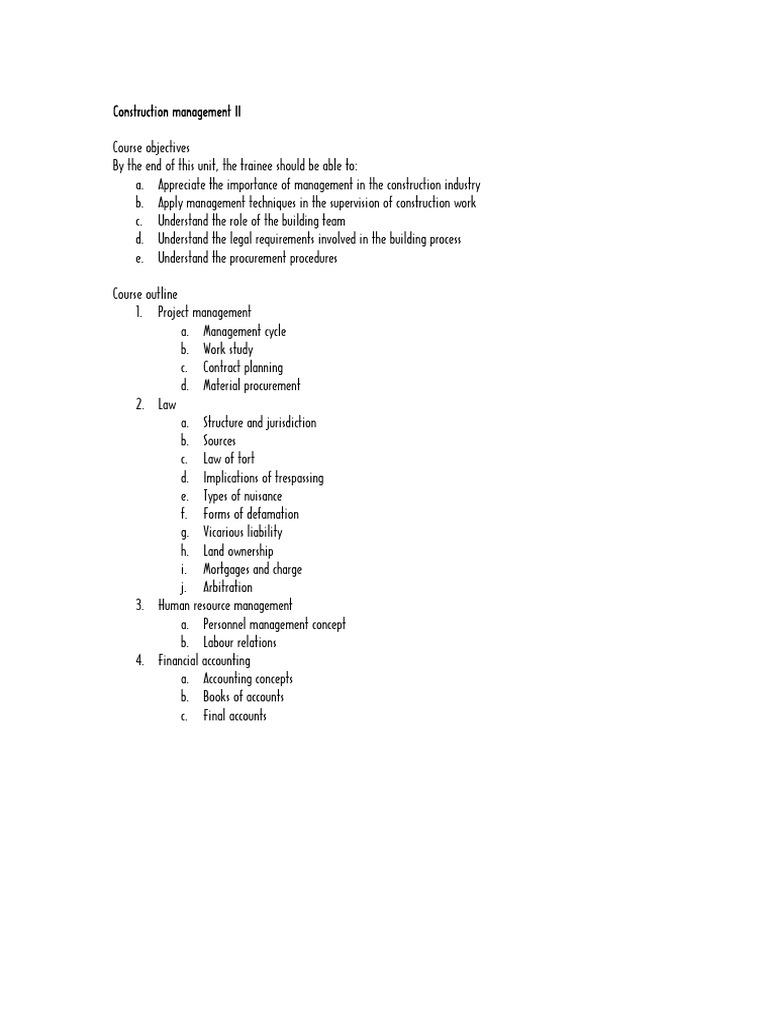 Construction Management Techniques Overview | PDF | Project Management ...