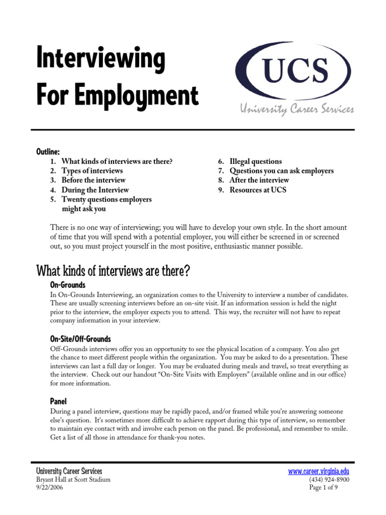 Univ Virginia Interviewing | PDF | Nonverbal Communication | Motivation