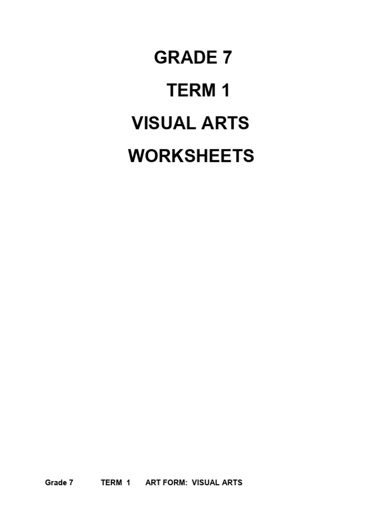 Grade 7 Visual Arts Worksheets | PDF | The Arts
