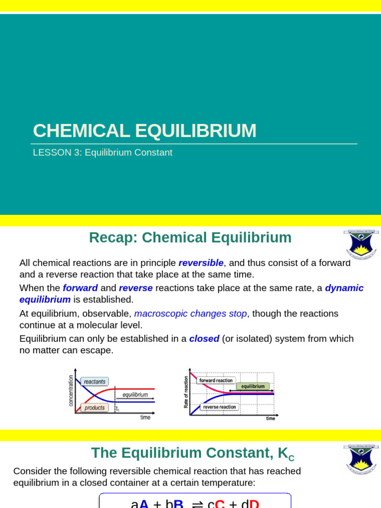 Understanding the Equilibrium Constant Kc | PDF | Chemical Equilibrium ...