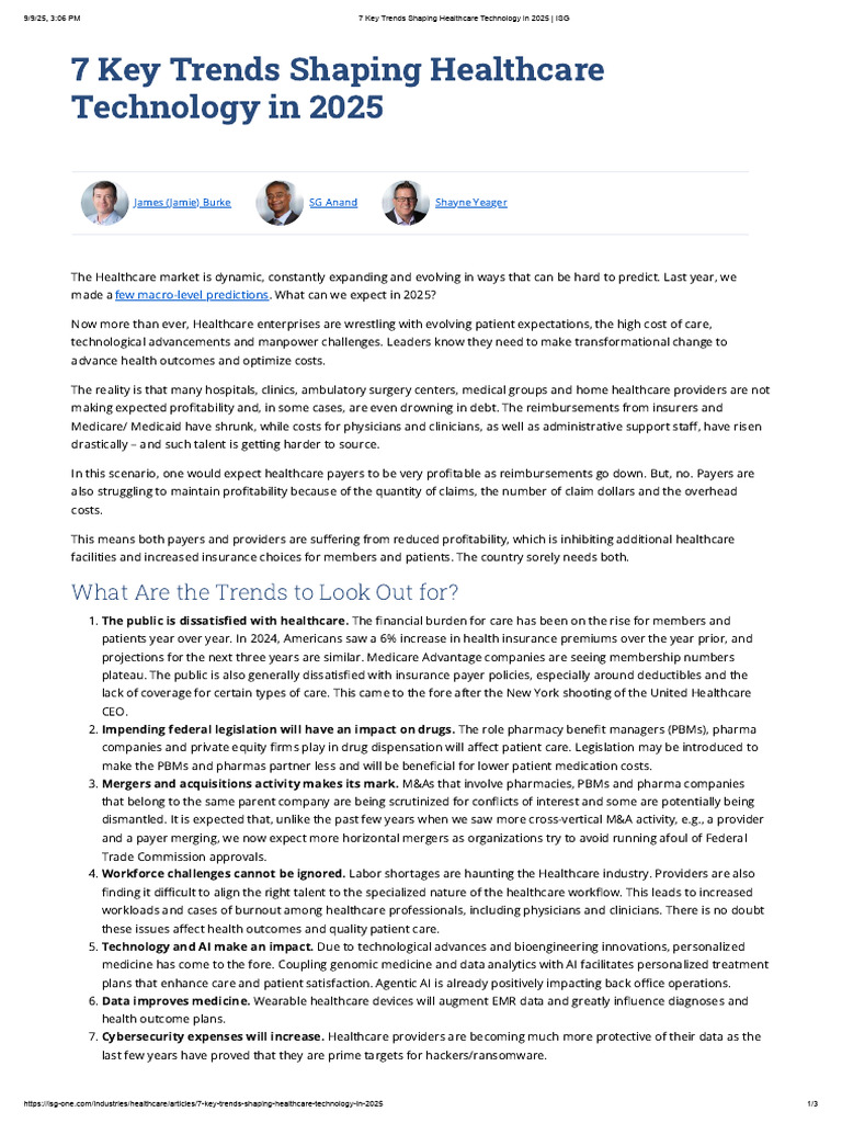 2025 Healthcare Technology Trends | PDF | Medicare (United States ...