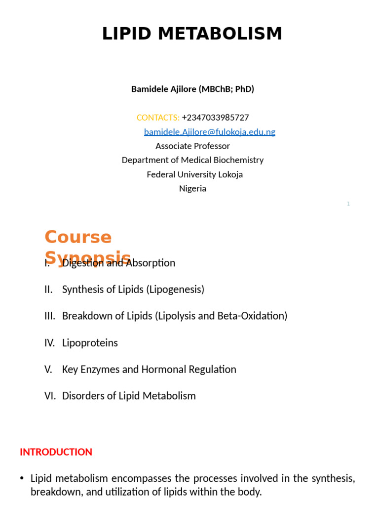 Lipid Metabolism | PDF | Cholesterol | Lipoprotein