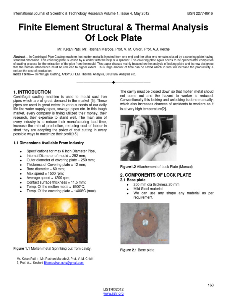 Finite Element Analysis of Lock Plate Design | PDF | Finite Element ...