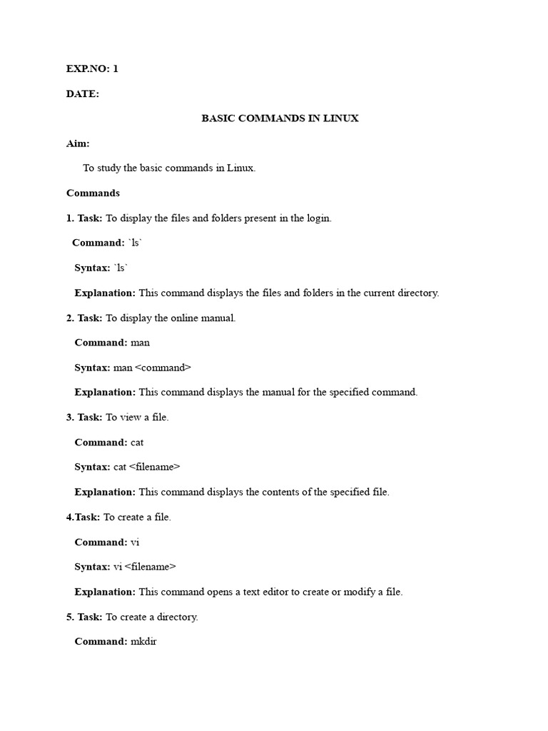 Basic Linux Commands and Shell Programming | PDF | Computer File ...