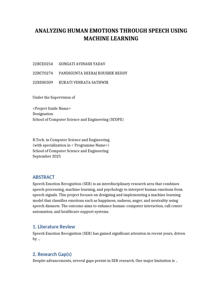 Speech Emotion Recognition with ML | PDF