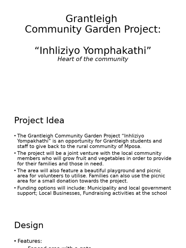 Grantleigh Community Garden Initiative | PDF | Mulch | Vegetables