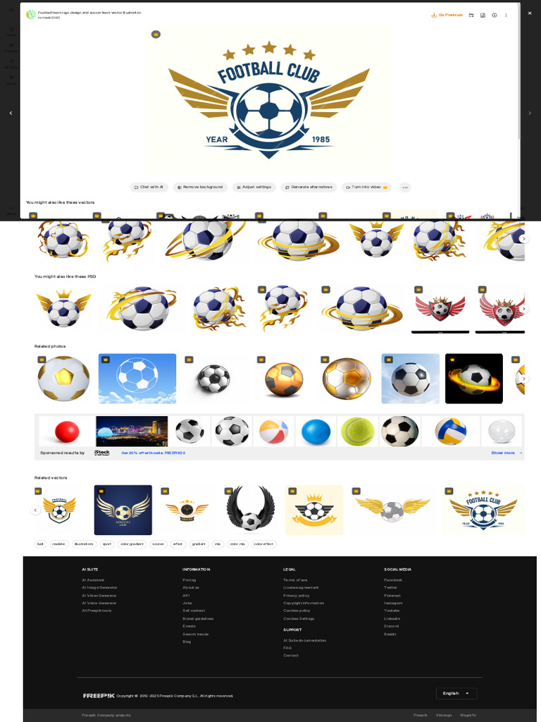 Football Team Logo Design and Soccer Team Vector Illustration - Premium ...