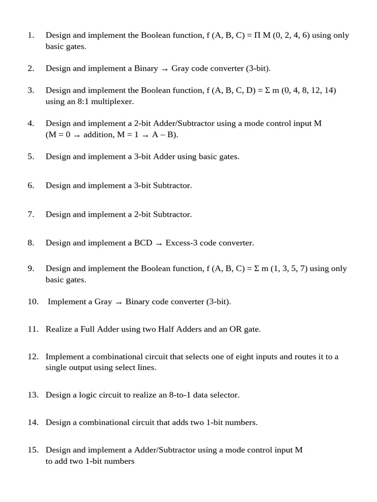 Digital Circuit Design Projects Guide | PDF