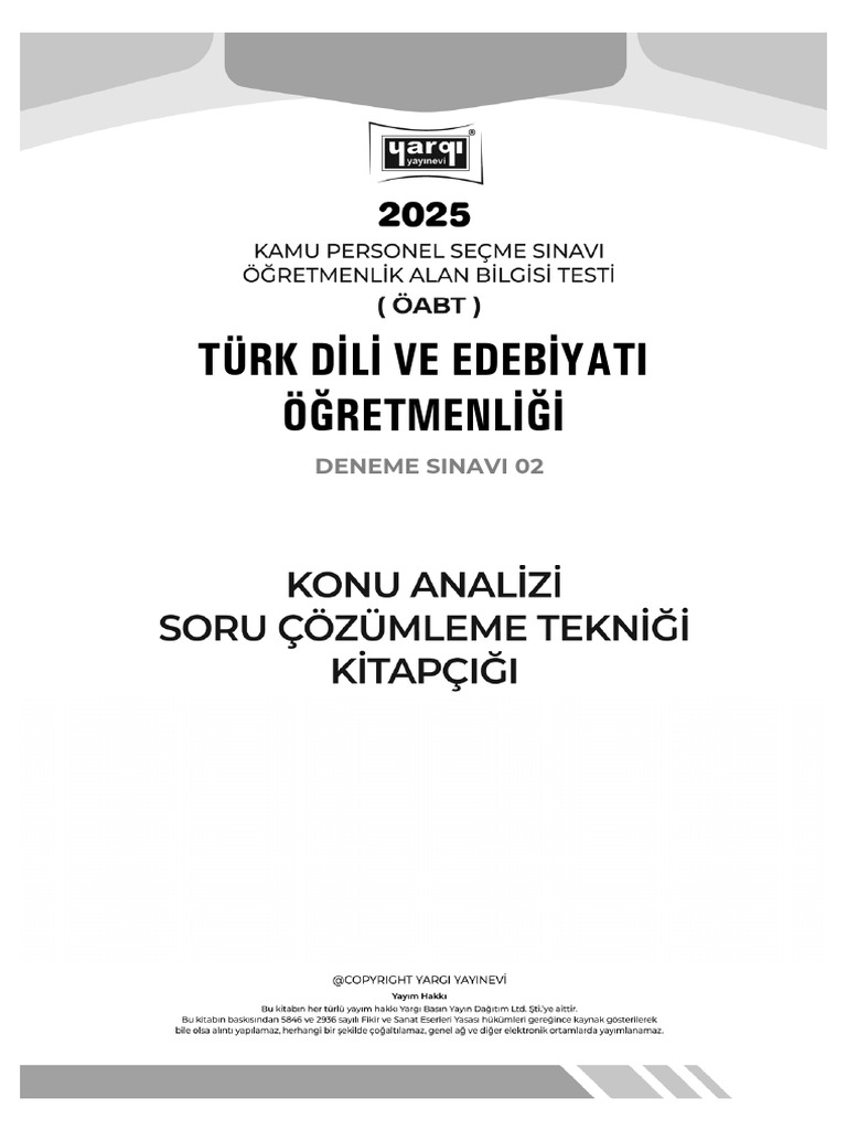 02 TG Deneme Edebiyat Cozumler | PDF