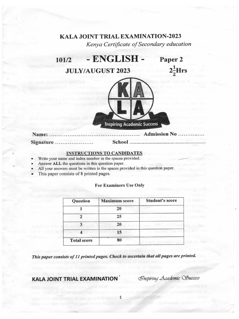 English Kala Paper2 | PDF