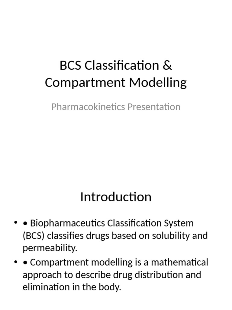 BCS Classification & Compartment Modelling | PDF