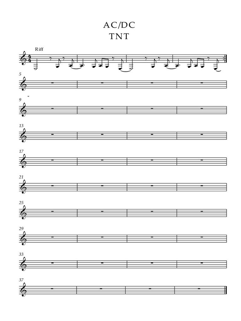 AC DC TNT - Easy Riff E String Only | PDF