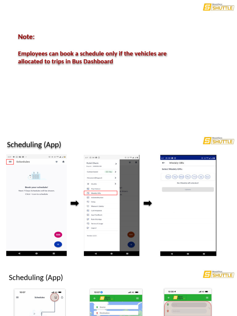 Bus Scheduling App Guide | PDF