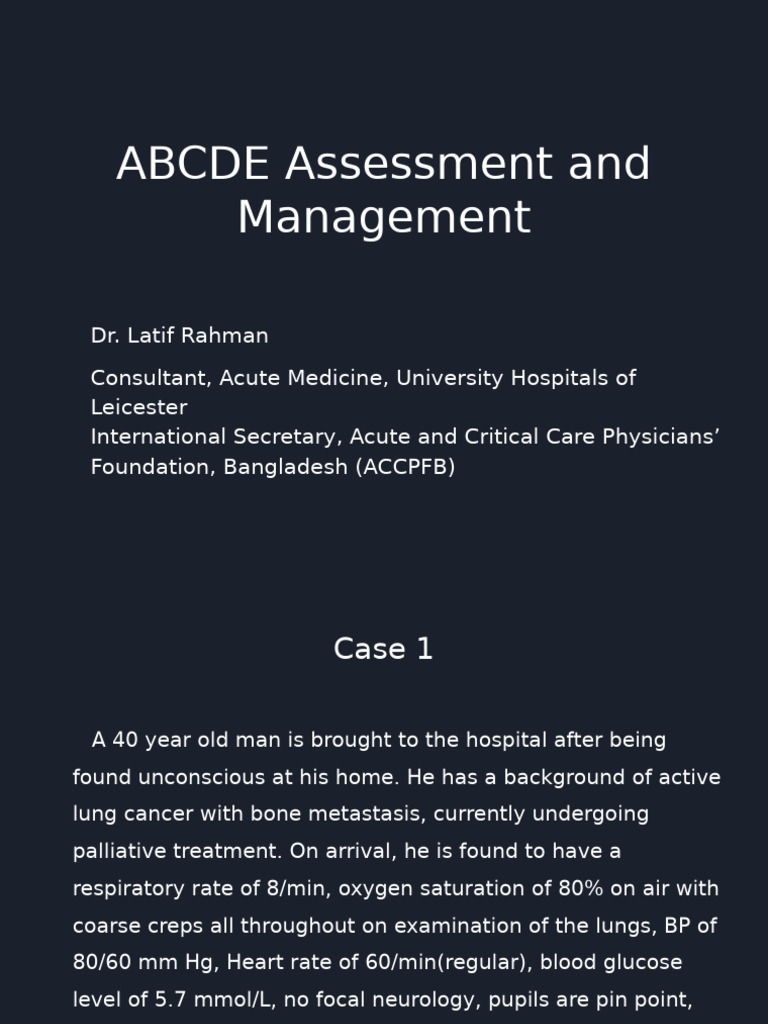 ABCDE Assessment in Acute Medicine | PDF | Clinical Medicine | Medical ...