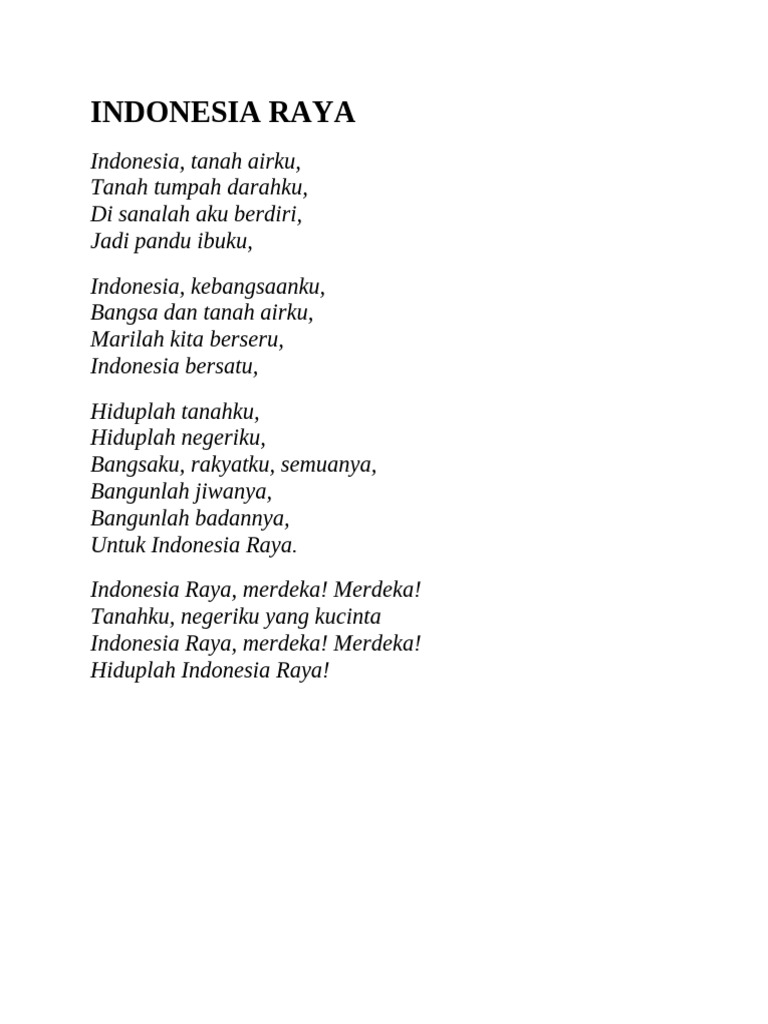 Lirik Lagu Indonesia Raya | PDF