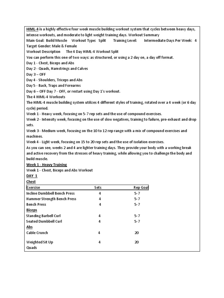 HIML | PDF | Recreation | Weight Training