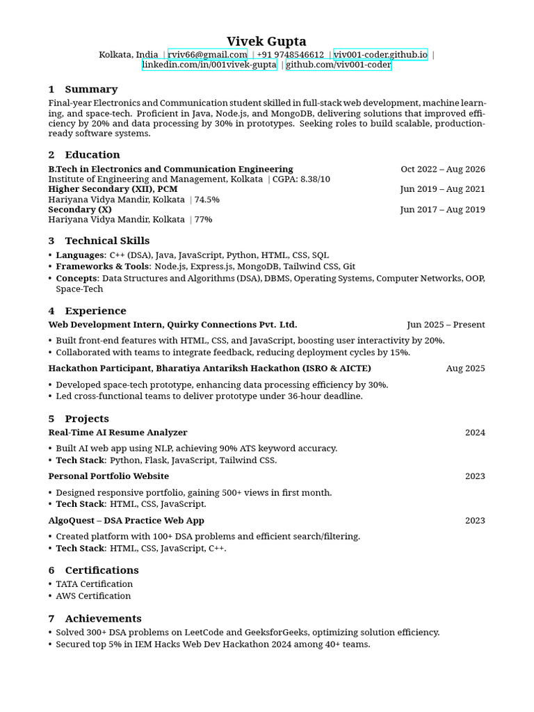 Vivek Gupta: 1 Summary | PDF | Web Development | Java Script