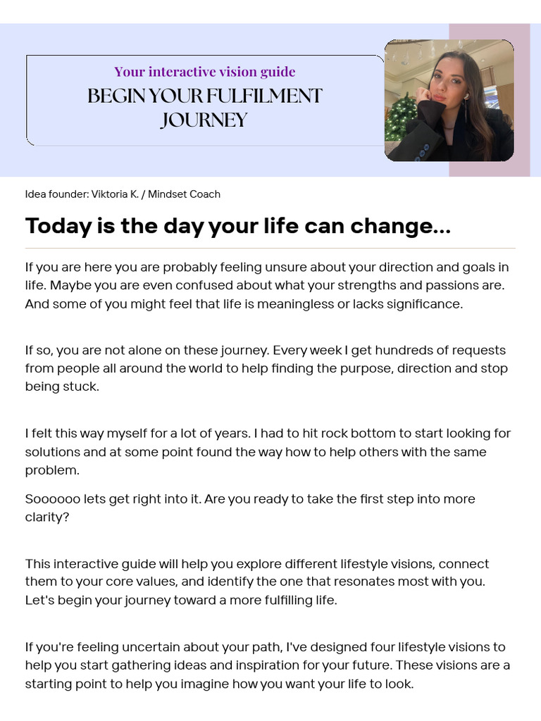 Discover Your Lifestyle Vision Guide | PDF | Creativity | Crafts