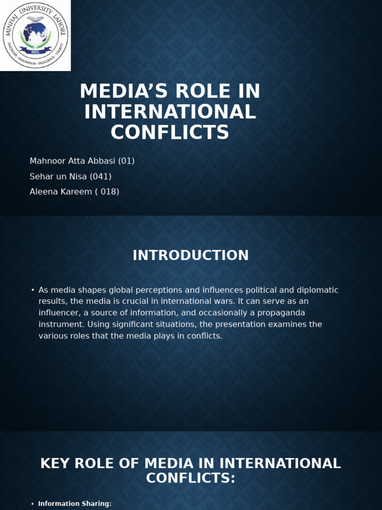 Media's Influence in Global Conflicts | PDF | Public Opinion | Media Bias