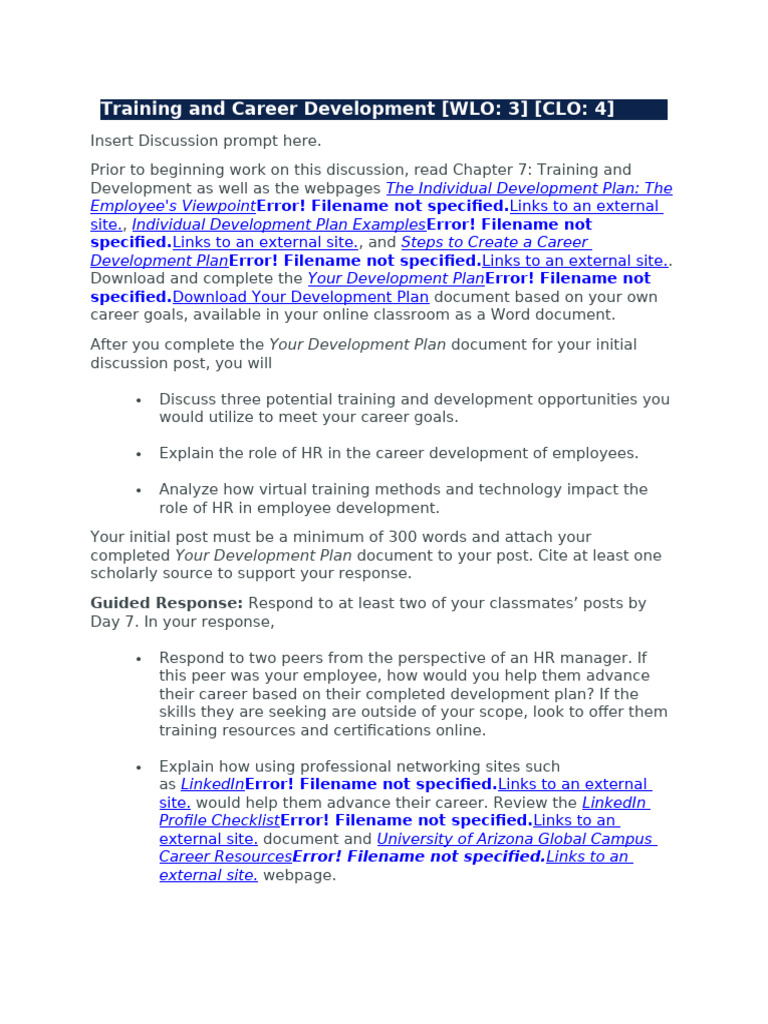 BUS303 Week 3 Discussion 2 | PDF | Mentorship | Employment
