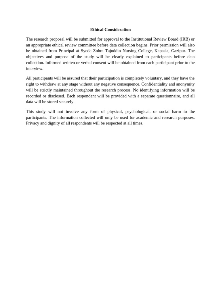 Ethical Consideration | PDF