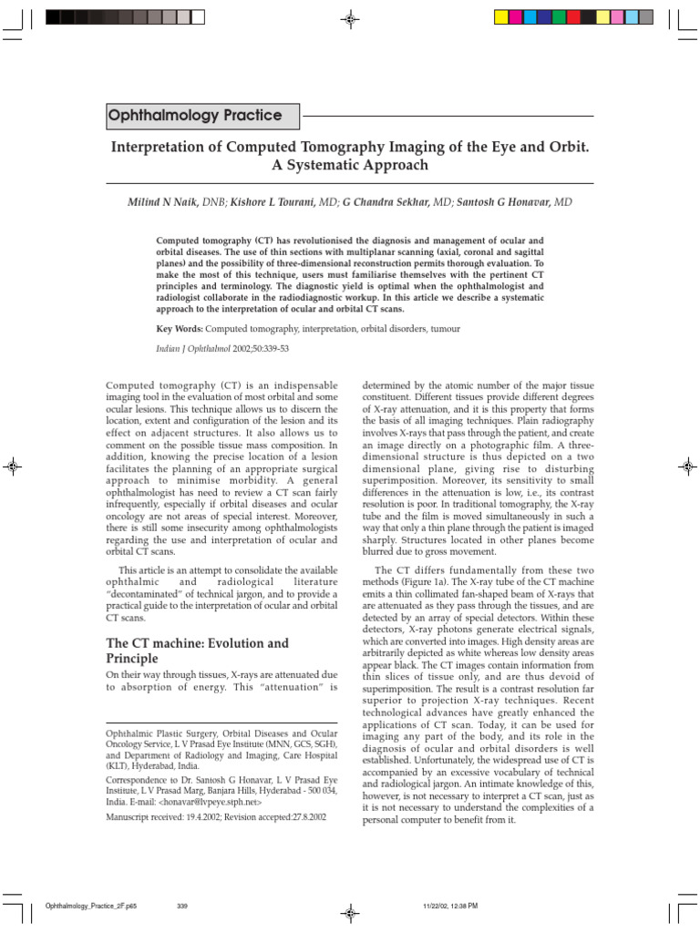 CT Imaging of Eye and Orbit Guide | PDF | Ct Scan | Human Anatomy