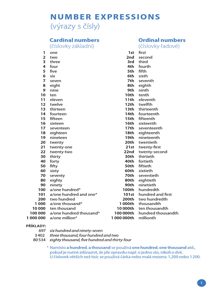 Numbers Numerals | PDF