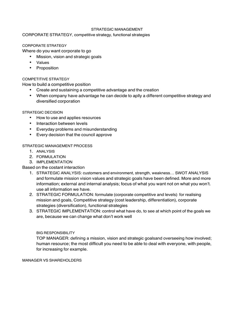 Strategic Management | PDF